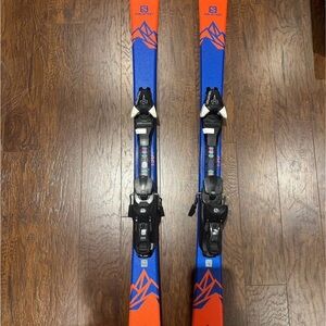 Salomon Vibrant Blue and Orange Ski, Salomon QST max junior size 130 ski and fix